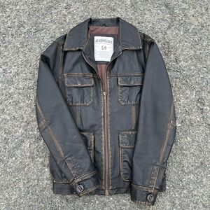 Vintage Y2K Aeropostale bron Leather Jacket